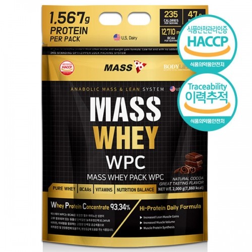 매스웨이 포대유청 WPC 단백질 헬스 보충제 2KG 초코맛